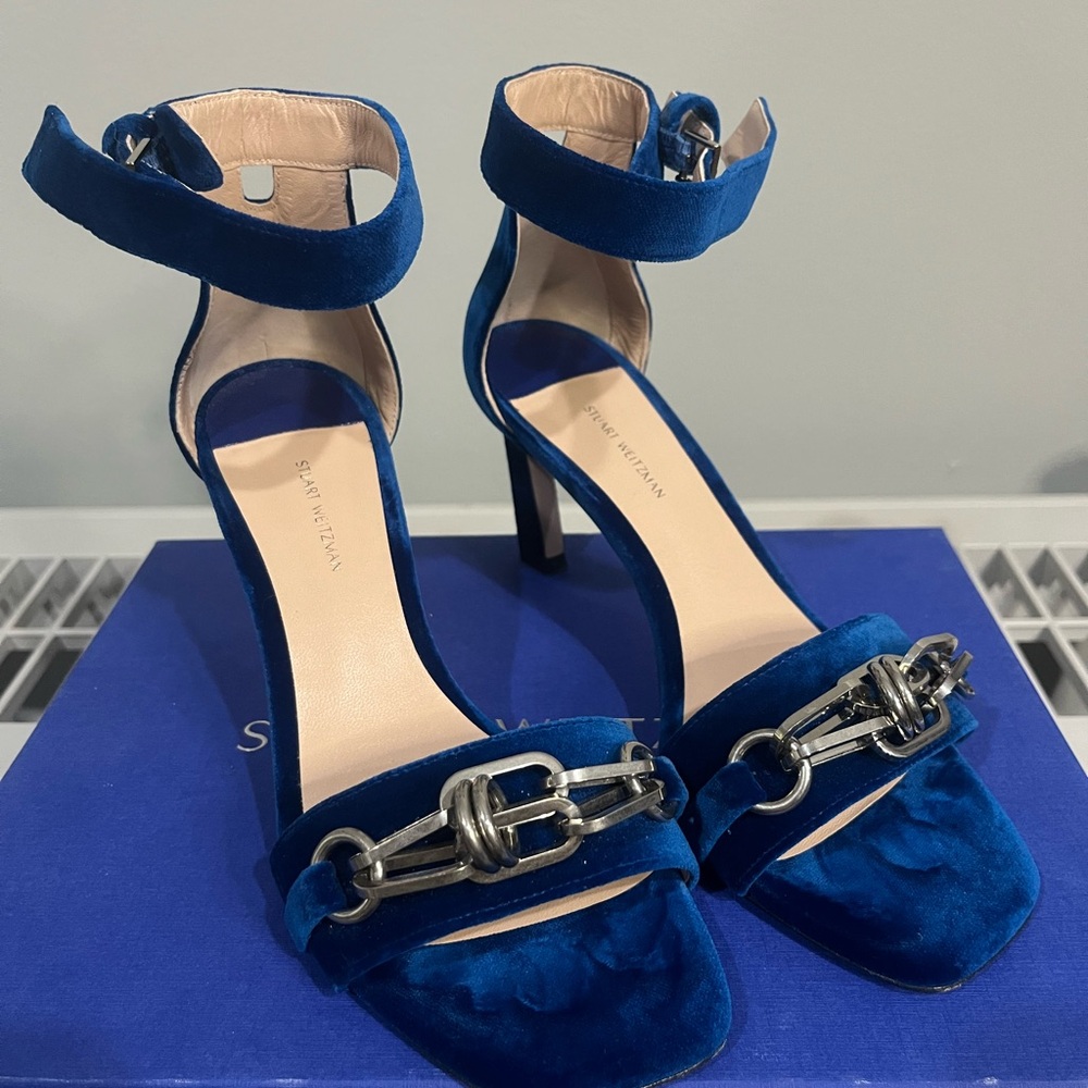 Stuart Weitzman Blue Velvet Women's Heels